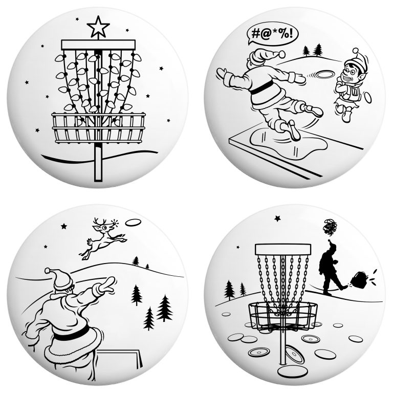 Mini Disc Illustrations created for Goto Disc Golf to celebrate Holiday Season