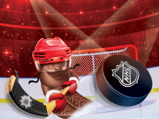 Nestle, KitKat Christmas NHL Advent Calendar box front.